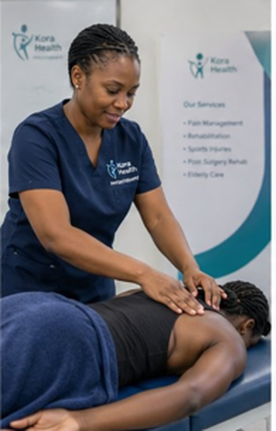 Kora Health therapist providing manual therapy