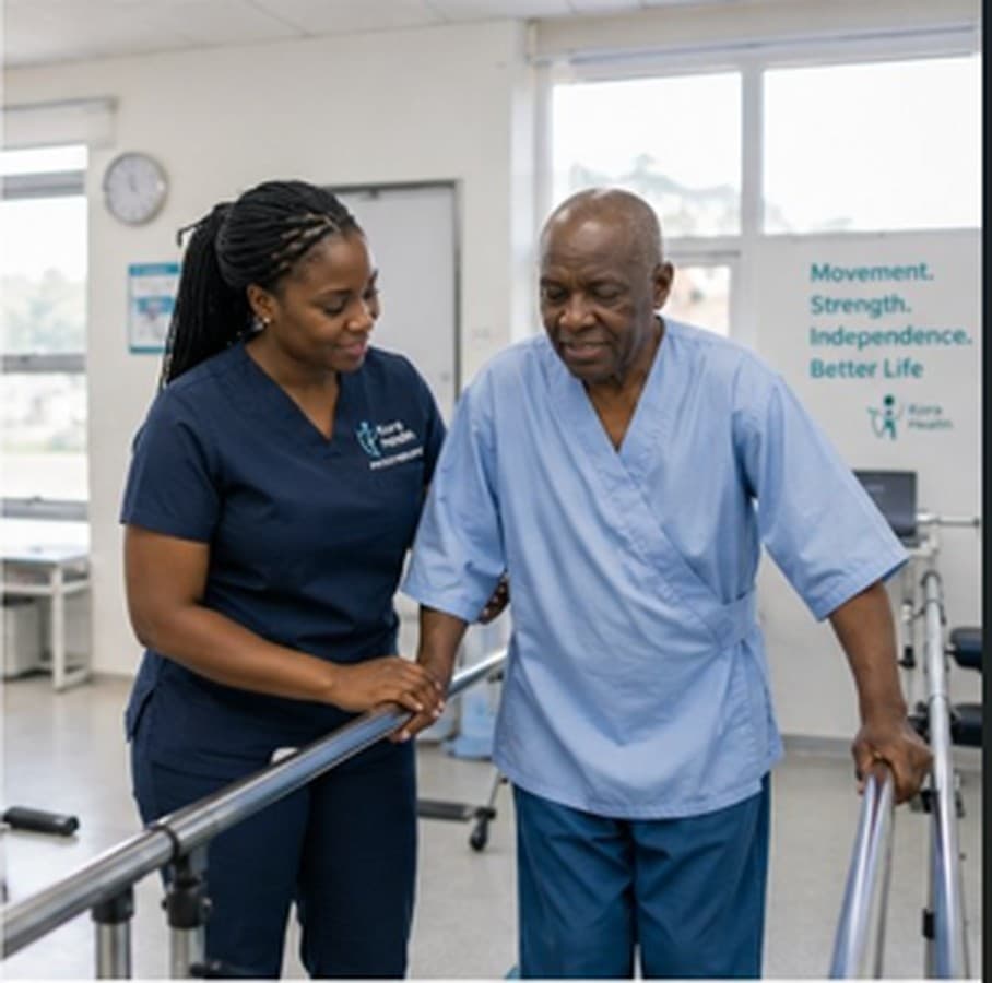 Kora Health rehabilitation session with elder patient